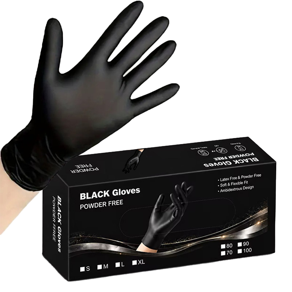 Disposable Gloves Nitrile - 100 sztuk/pudełko Czarne rękawiczki nitrylowe Jednorazowe