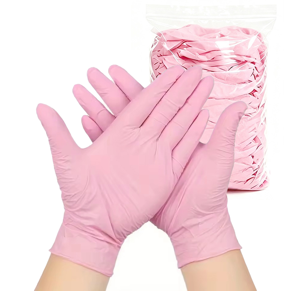 Disposable Gloves Nitrile - 50/100 SZT. Jasnoróżowe rękawiczki nitrylowe jednorazowe,