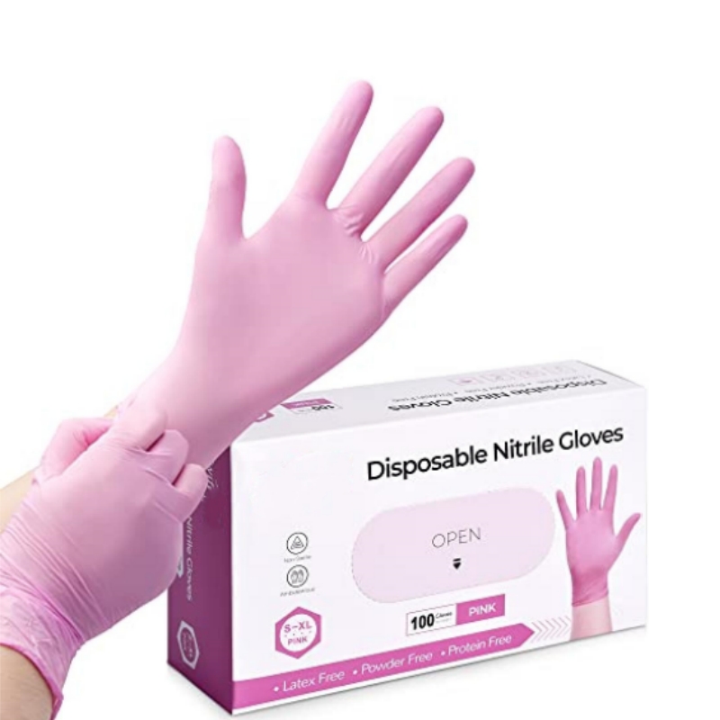 Różowe nitrylowe rękawice jedn – Disposable Gloves Nitrile recenzja i cena
