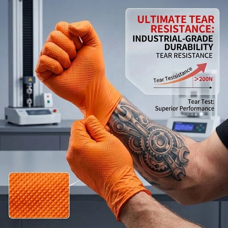Wytrzymałe pomarańczowe rękawi – Disposable Gloves Nitrile recenzja i cena